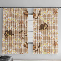 Aloha Hawaii Paniolo Khaki Palaka Window Curtain Coastal Rodeo - Polynesian Pride