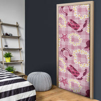 Aloha Hawaii Paniolo Lokelani Rose Palaka Door Cover Coastal Rodeo LT7 - Polynesian Pride