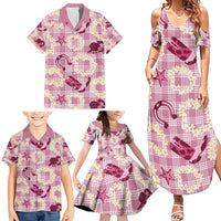 Aloha Hawaii Paniolo Lokelani Rose Palaka Family Matching Summer Maxi Dress and Hawaiian Shirt Coastal Rodeo LT7 - Polynesian Pride