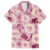 Aloha Hawaii Paniolo Lokelani Rose Palaka Hawaiian Shirt Coastal Rodeo - Polynesian Pride