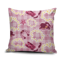 Aloha Hawaii Paniolo Lokelani Rose Palaka Pillow Cover Coastal Rodeo LT7 Rose Pink - Polynesian Pride