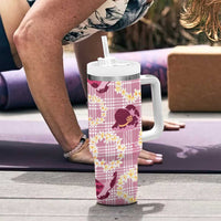 Aloha Hawaii Paniolo Lokelani Rose Palaka Tumbler With Handle Coastal Rodeo - Polynesian Pride
