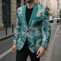 Aloha Hawaii Paniolo Teal Palaka Blazer Coastal Rodeo - Polynesian Pride