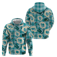 Aloha Hawaii Paniolo Teal Palaka Hoodie Coastal Rodeo - Polynesian Pride