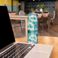 Aloha Hawaii Paniolo Teal Palaka Skinny Tumbler Coastal Rodeo - Polynesian Pride