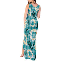 Aloha Hawaii Paniolo Teal Palaka Tank Maxi Dress Coastal Rodeo LT7 - Polynesian Pride