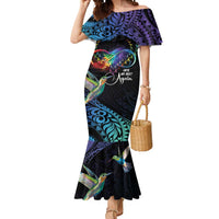 Polynesian Cancers Awareness Mermaid Dress Hummingbird - Fly High Until We Meet Again LT7 Women Colorful - Polynesian Pride