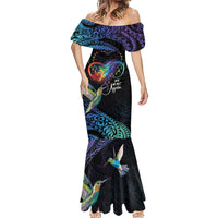 Polynesian Cancers Awareness Mermaid Dress Hummingbird - Fly High Until We Meet Again LT7 - Polynesian Pride