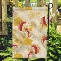 Beige Palaka Hawaii Aloha Garden Flag Koi Pond Mix Ilima Flowers LT7 Garden Flag Cream Yellow - Polynesian Pride