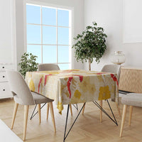 Beige Palaka Hawaii Aloha Tablecloth Koi Pond Mix Ilima Flowers - Polynesian Pride