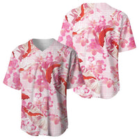 Pink Palaka Hawaii Aloha Baseball Jersey Koi Pond Mix Sakura - Polynesian Pride