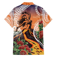 Hawaii Women's Day Tribal Family Matching Off The Shoulder Long Sleeve Dress and Hawaiian Shirt Pele Honua Mea LT7 - Polynesian Pride