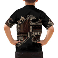 Samoa Siapo Mamanu Family Matching Tank Maxi Dress and Hawaiian Shirt Waves Motifs