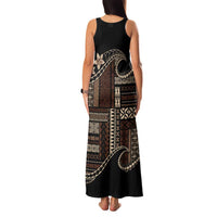 Samoa Siapo Mamanu Family Matching Tank Maxi Dress and Hawaiian Shirt Waves Motifs