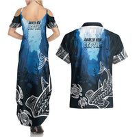 World Ocean Day Pasifika Couples Matching Summer Maxi Dress and Hawaiian Shirt Awaken New Depths LT7 - Polynesian Pride