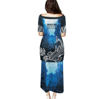 World Ocean Day Pasifika Family Matching Puletasi and Hawaiian Shirt Awaken New Depths LT7 - Polynesian Pride