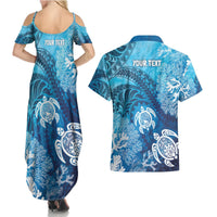 Hawaii World Ocean Day Couples Matching Summer Maxi Dress and Hawaiian Shirt Kakau Turtles