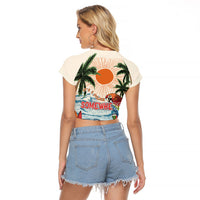 Summer Holiday It's 5 o'clock Somewhere Vintage Hawaii Raglan Cropped T Shirt