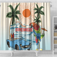 Summer Holiday It's 5 o'clock Somewhere Vintage Hawaii Shower Curtain