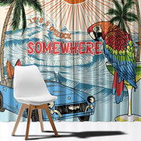 Summer Holiday It's 5 o'clock Somewhere Vintage Hawaii Window Curtain
