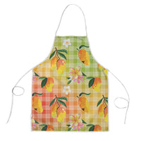 Aloha Hawaii Palaka Print Mango Plumeria Apron Tropical Vibes