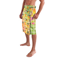 Aloha Hawaii Palaka Print Mango Plumeria Lavalava Tropical Vibes