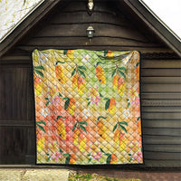 Aloha Hawaii Palaka Print Mango Plumeria Quilt Tropical Vibes