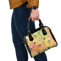 Aloha Hawaii Palaka Print Mango Plumeria Shoulder Handbag Tropical Vibes