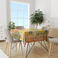 Aloha Hawaii Palaka Print Mango Plumeria Tablecloth Tropical Vibes