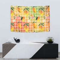 Aloha Hawaii Palaka Print Mango Plumeria Tapestry Tropical Vibes