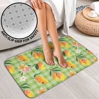 Aloha Hawaii Palaka Print Mango Plumeria Bathroom Set Cool Mint