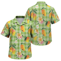 Aloha Hawaii Palaka Print Mango Plumeria Family Matching Tank Maxi Dress and Hawaiian Shirt Cool Mint