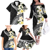 Aloha Hawaii Festive Family Matching Off The Shoulder Long Sleeve Dress and Hawaiian Shirt Frangipani Lace Classic LT7 - Polynesian Pride