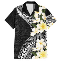 Aloha Hawaii Festive Family Matching Off The Shoulder Long Sleeve Dress and Hawaiian Shirt Frangipani Lace Classic LT7 Dad's Shirt - Short Sleeve Black - Polynesian Pride