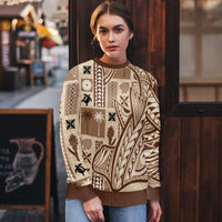 Samoa Tapa Ugly Christmas Sweater Siapo Mix Tatau Patterns LT7 - Polynesian Pride