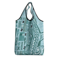 Samoa Tapa Grocery Bag Siapo Mix Tatau Patterns - Teal