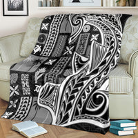 Samoa Tapa Blanket Siapo Mix Tatau Patterns - Black LT7 - Polynesian Pride