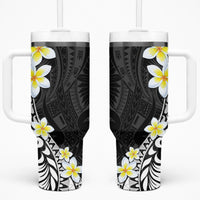 Hawaii Aloha Tumbler With Handle Plumeria Vintage - Black LT7 One Size: 40 oz Black - Polynesian Pride