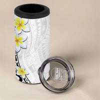 Hawaii Aloha 4 in 1 Can Cooler Tumbler Plumeria Vintage - White LT7 - Polynesian Pride