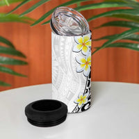 Hawaii Aloha 4 in 1 Can Cooler Tumbler Plumeria Vintage - White LT7 - Polynesian Pride