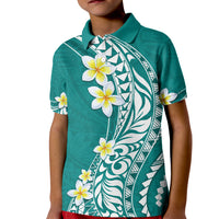 Hawaii Aloha Kid Polo Shirt Plumeria Vintage - Teal LT7 Kid Teal - Polynesian Pride