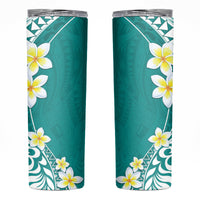 Hawaii Aloha Skinny Tumbler Plumeria Vintage - Teal