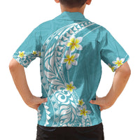 Hawaii Aloha Kid Hawaiian Shirt Plumeria Vintage - Turquoise LT7 - Polynesian Pride
