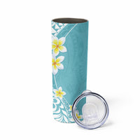 Hawaii Aloha Skinny Tumbler Plumeria Vintage - Turquoise LT7 - Polynesian Pride