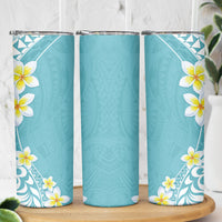 Hawaii Aloha Skinny Tumbler Plumeria Vintage - Turquoise LT7 - Polynesian Pride