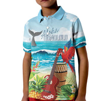 Aloha Honolulu Festival Kid Polo Shirt Ukulele By The Shore