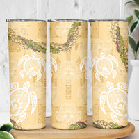 Aloha Honolulu Festival Skinny Tumbler Hawaii Kapa Mix Flowers Lei LT7 - Polynesian Pride