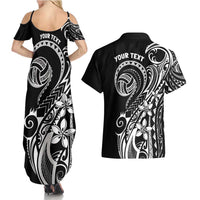 Polynesia Beach Volleyball Personalized Couples Matching Summer Maxi Dress and Hawaiian Shirt Basic