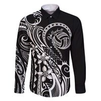 Polynesia Beach Volleyball Personalized Family Matching Off The Shoulder Long Sleeve Dress and Hawaiian Shirt Basic