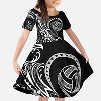 Polynesia Beach Volleyball Personalized Kid Short Sleeve Dress Basic